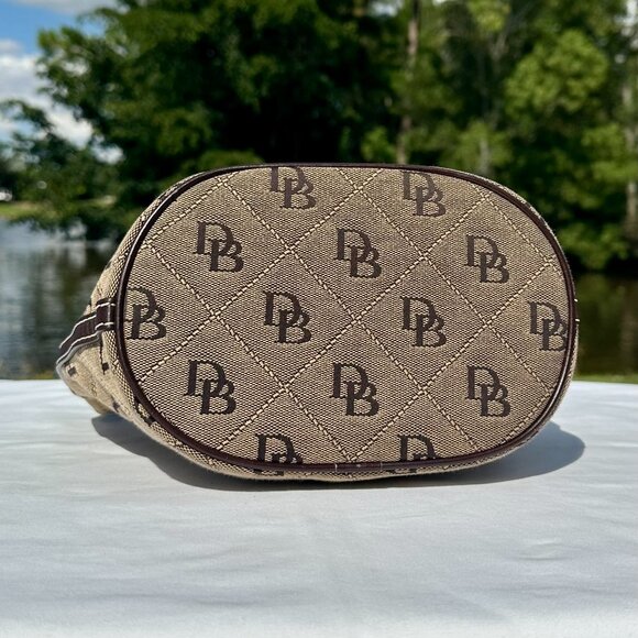 NEW D&B Dooney & Bourke Vintage Small Faux Quilted Signature Bucket Bag Charm - Picture 4 of 14